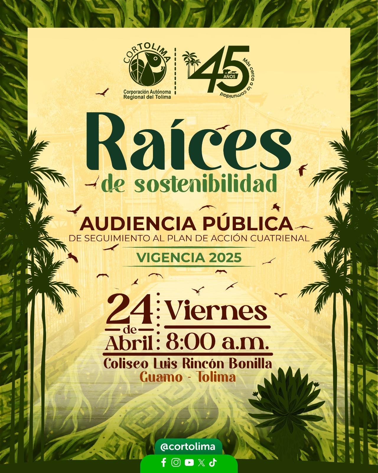 En Guamo, Cortolima rendirá cuentas sobre su gestión ambiental en 2025
