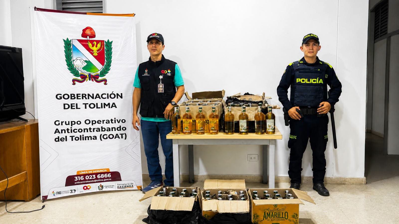 Golpe al contrabando: GOAT aprehende 227 productos en cuatro municipios del Tolima