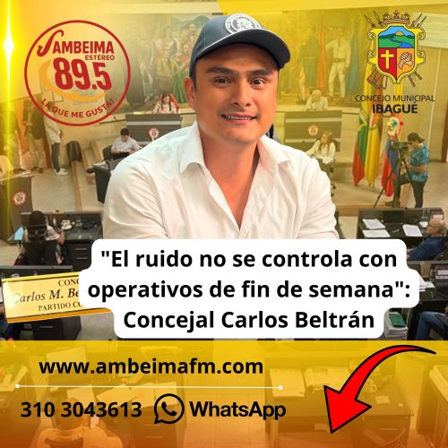 «El ruido no se controla con operativos de fin de semana»: Concejal Carlos Beltrán