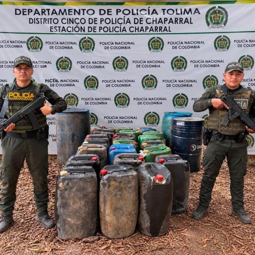 Contundente golpe ambiental en Chaparral con la incautación de 340 galones de ACPM